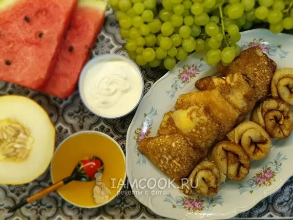 Фото блюда: Заварные блинчики на йогурте с начинкой