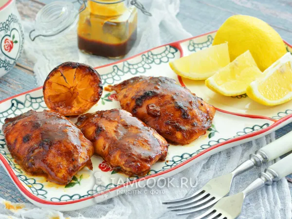 Фото блюда: Курица в соусе барбекю в духовке
