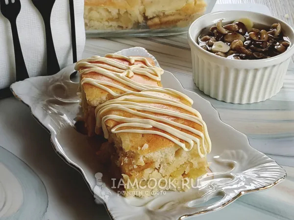 Фото блюда: Пирог с жареной картошкой в духовке