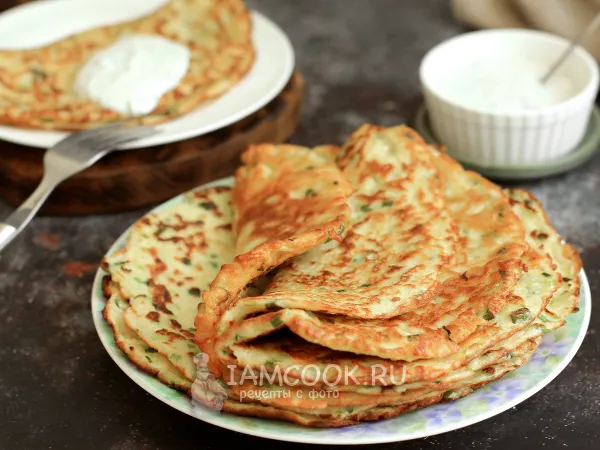 Фото блюда: Кабачковые блины на молоке (с картофелем)