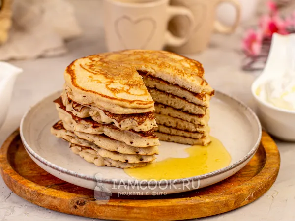 Фото блюда: Панкейки из муки зеленой гречки