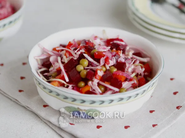 Фото блюда: Винегрет со свежей капустой без огурцов