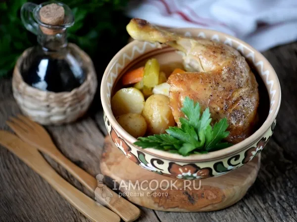 Фото блюда: Окорочка с картошкой в рукаве в духовке