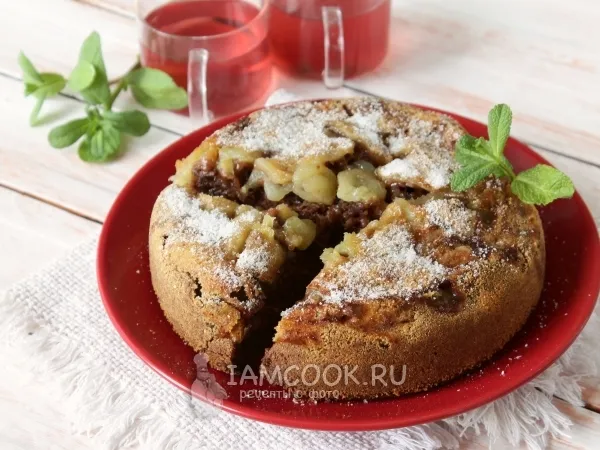 Фото блюда: Постная шарлотка с яблоками