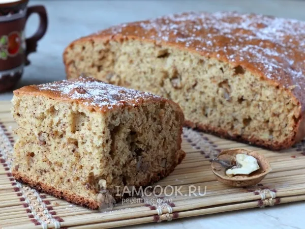 Фото блюда: Банановый пирог с орехами