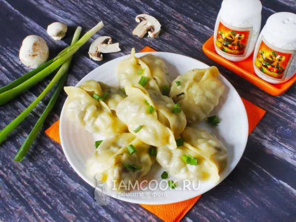 Фото блюда: Манты с картошкой и грибами