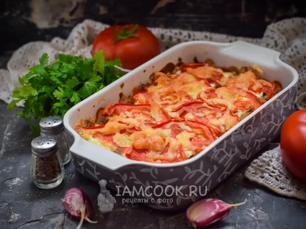 Фото блюда: Картофельная запеканка с фаршем и грибами