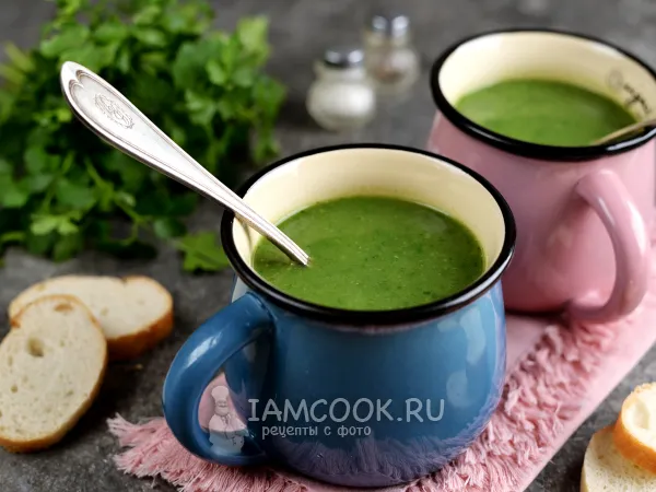 Фото блюда: Суп-пюре из кабачка и шпината