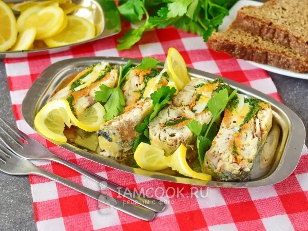 Фото блюда: Фаршированная скумбрия с желатином