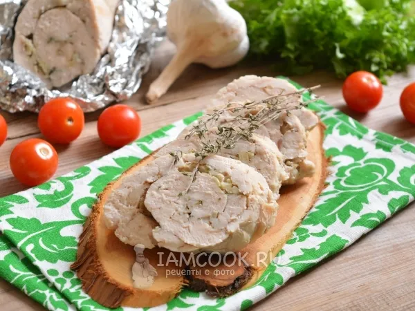 Фото блюда: Куриный рулет, запеченный в фольге