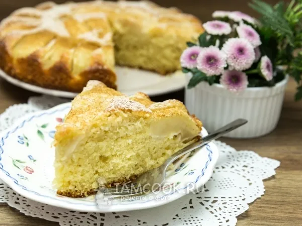 Фото блюда: Кокосовый пирог с яблоками