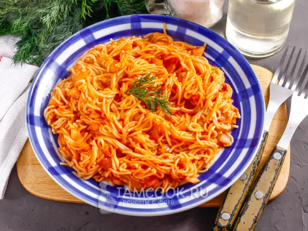 Фото блюда: Вермишель в томатном соусе