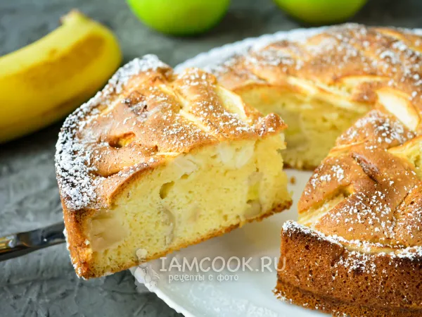 Фото блюда: Пирог с бананом и яблоком