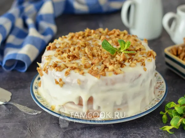 Фото блюда: Бисквитный торт со сметаной