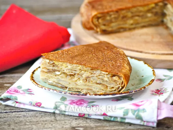 Фото блюда: Блинный пирог с капустой