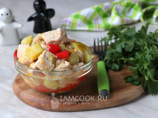 Фото блюда: Индейка с кабачками в мультиварке