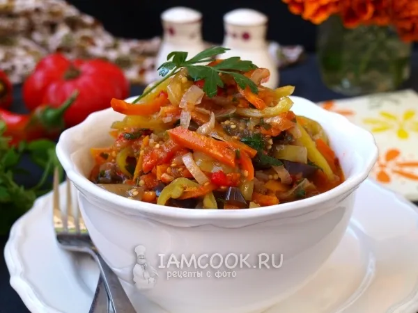 Фото блюда: Соте из овощей с баклажанами