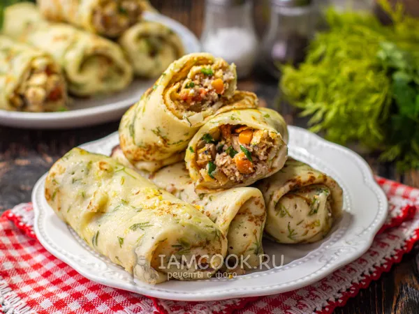 Фото блюда: Фаршированные картофельные блины