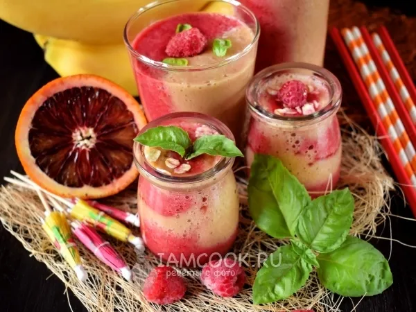 Фото блюда: Смузи с малиной и красным апельсином