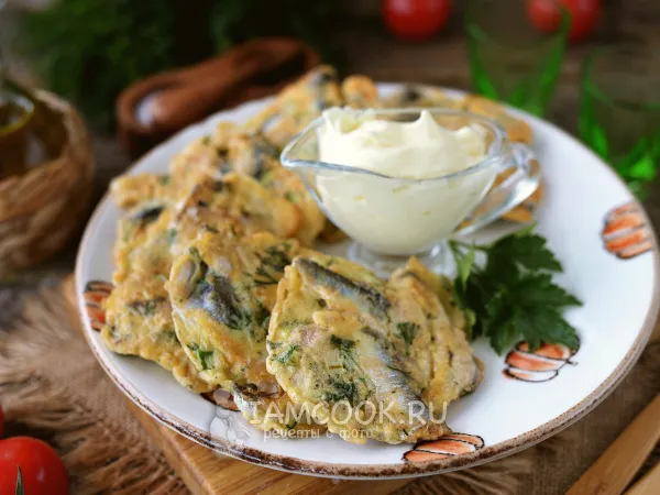 Фото блюда: Биточки из свежей кильки по-одесски