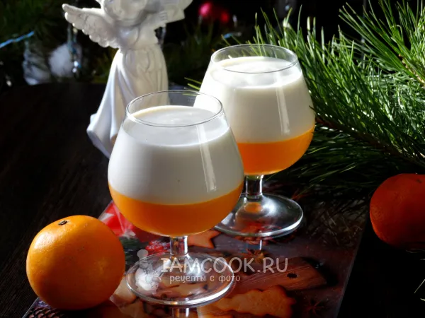 Фото блюда: Десерт из сметаны и мандаринов