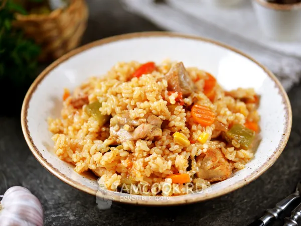 Фото блюда: Курица карри с овощами и рисом