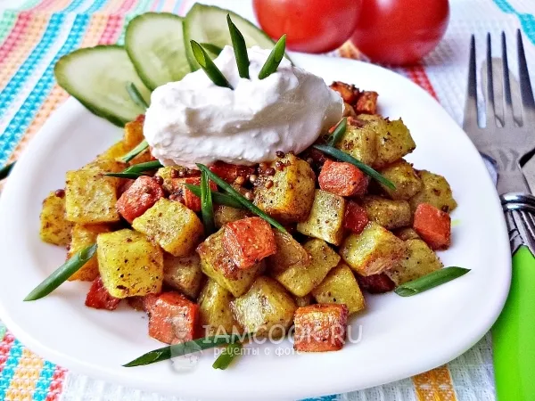 Фото блюда: Жареный корень сельдерея с морковью