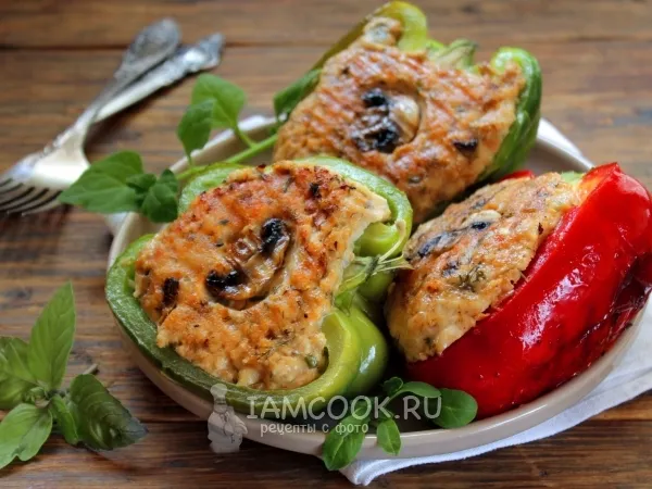 Фото блюда: Фаршированный перец с куриным фаршем (без риса)