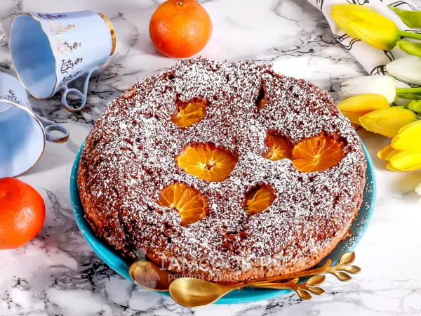 Фото блюда: Шоколадный пирог с мандаринами