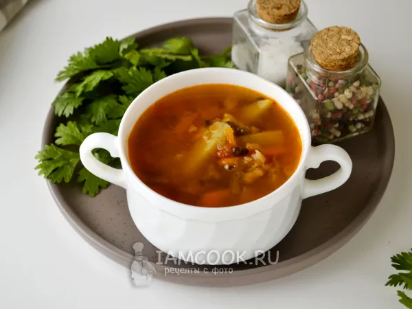 Фото блюда: Овощной суп с машем