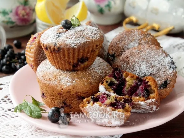 Фото блюда: Кексы со смородиной