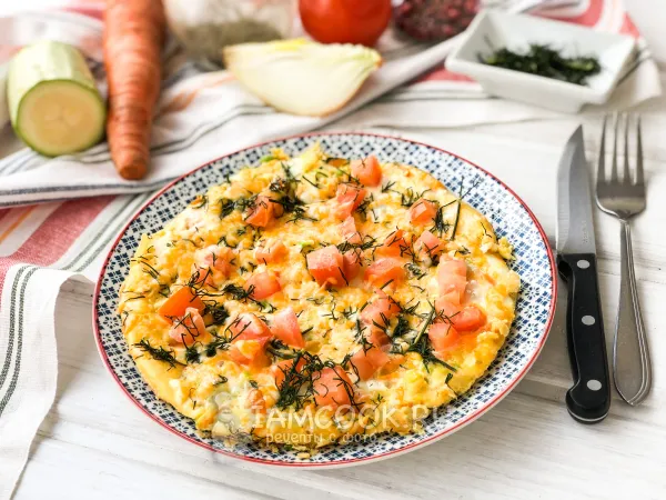 Фото блюда: Фриттата с кабачком и морковью