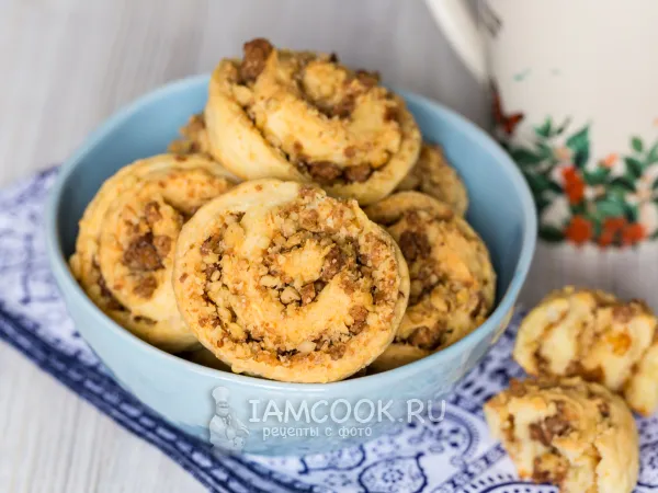 Фото блюда: Печенье на сметане с орехами