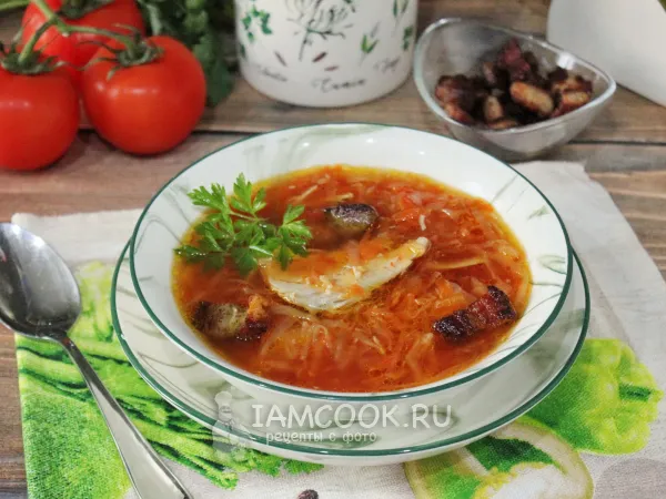 Фото блюда: Борщ со шкварками