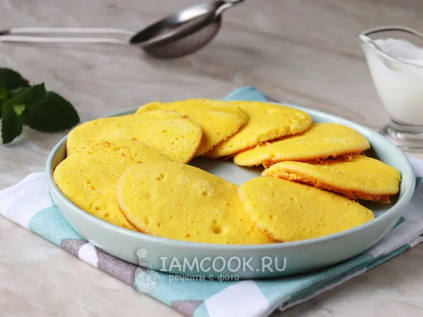 Фото блюда: Бисквитные оладьи на сковороде