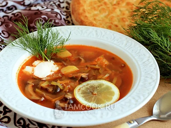 Фото блюда: Постная солянка с грибами