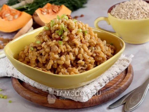 Фото блюда: Перловая каша на воде с тыквой