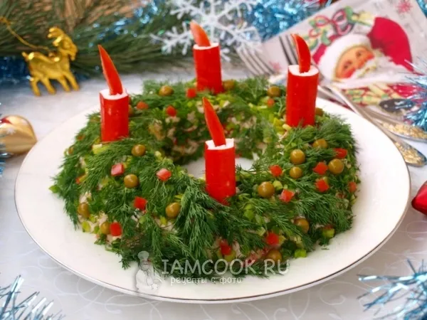 Фото блюда: Салат «Рождественский венок»