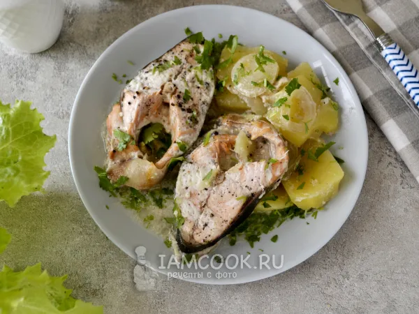 Фото блюда: Горбуша с картошкой в мультиварке