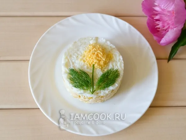 Фото блюда: Салат «Желтый одуванчик»