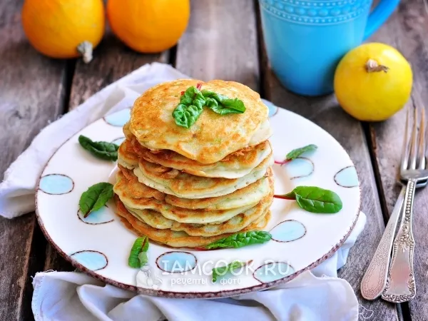 Фото блюда: Постные оладьи из кабачков на кокосовом молоке