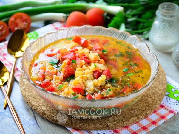 Фото блюда: Суп с чечевицей и помидорами