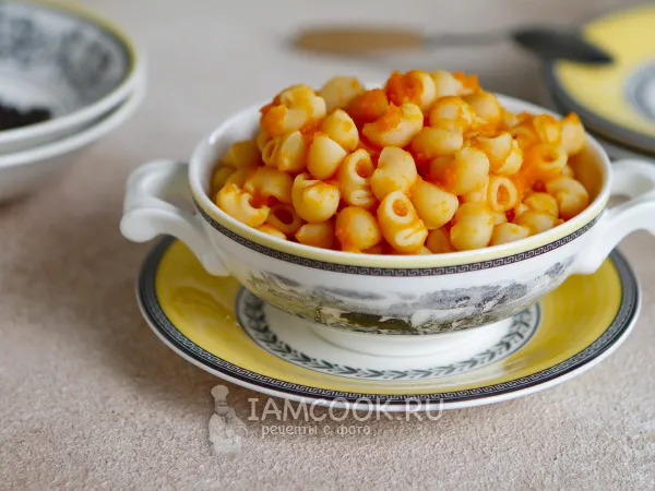 Фото блюда: Макароны с тыквой для детей