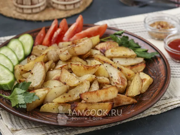 Фото блюда: Картошка в медово-горчичном соусе в духовке