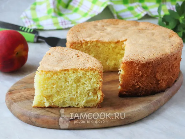 Фото блюда: Бисквит с персиками