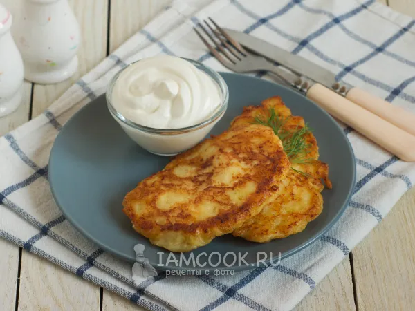 Фото блюда: Картофельно-творожные оладьи