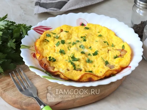 Фото блюда: Омлет с салом