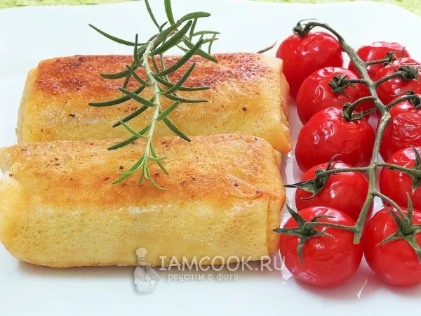 Фото блюда: Блинчики с мясом, грибами и картошкой