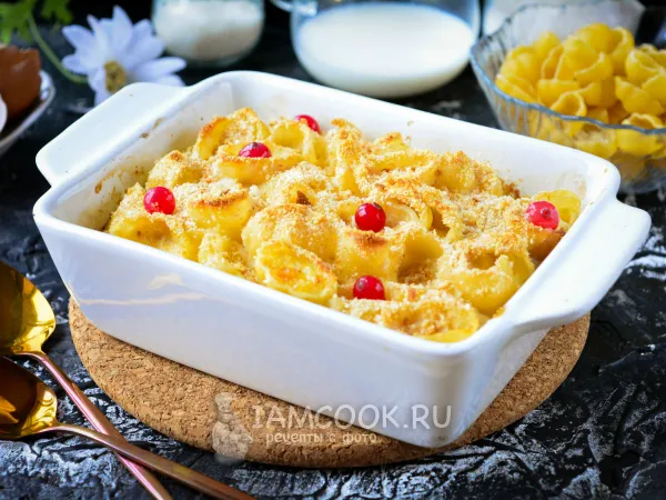 Фото блюда: Макаронник с яйцом и молоком в духовке