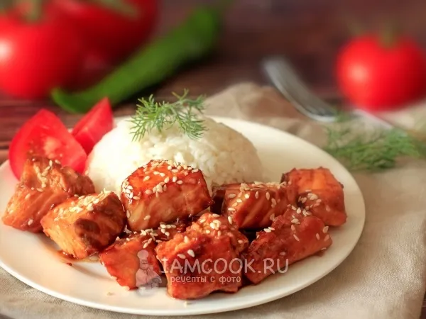 Фото блюда: Семга в соусе терияки